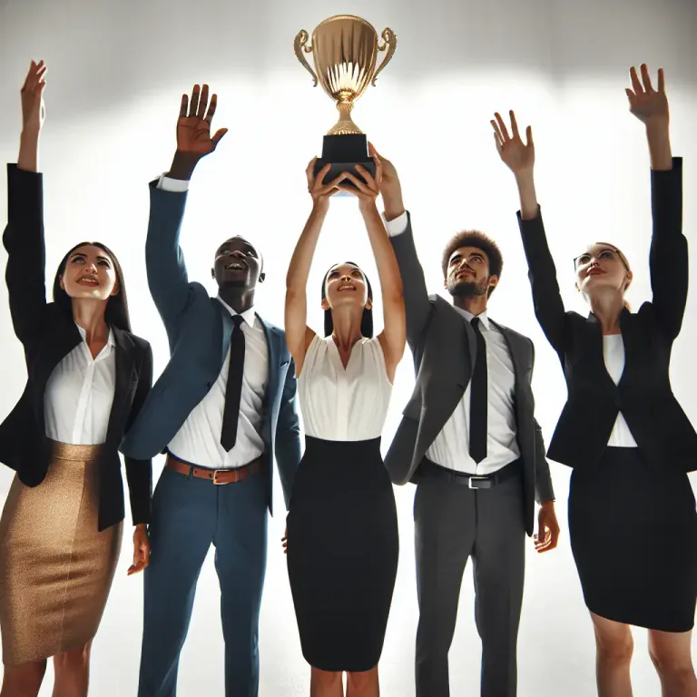 Visual representation of "jostle" - To compete eagerly with someone in order to achieve something.