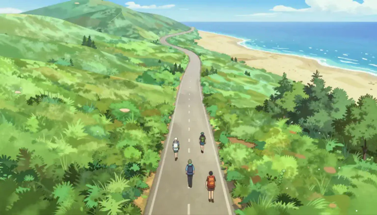 Visual representation of "route" - A way or path from one place to another.