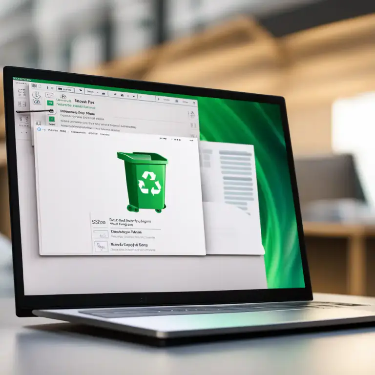 Visual representation of "bin" - In a computer, a space where deleted items are temporarily stored.