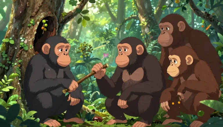 Visual representation of "bonobo" - Bonobos are known for their high intelligence and sophisticated social structures, often exhibiting tools use and problem-solving skills.