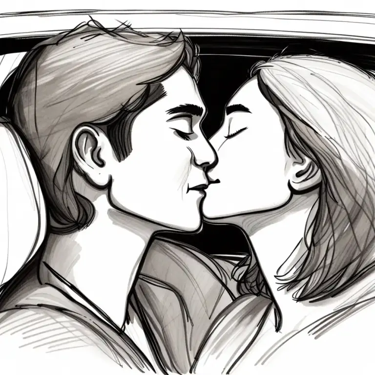 Visual representation of "neck" - To kiss and caress amorously