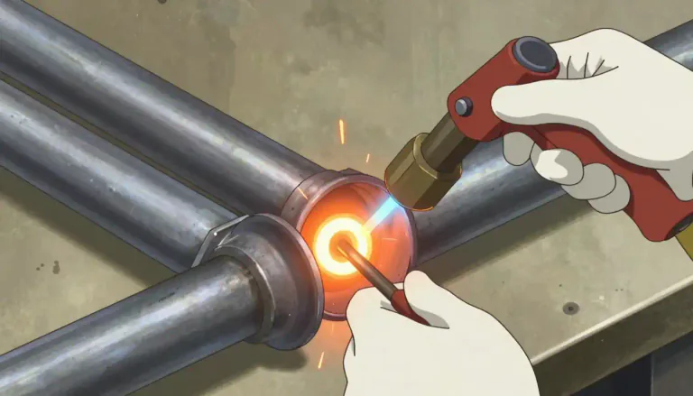 Visual representation of "braze" - To braze is to join two metals together using a filler metal that melts at a higher temperature than solder but at a lower temperature than the melting point of the metals being joined.