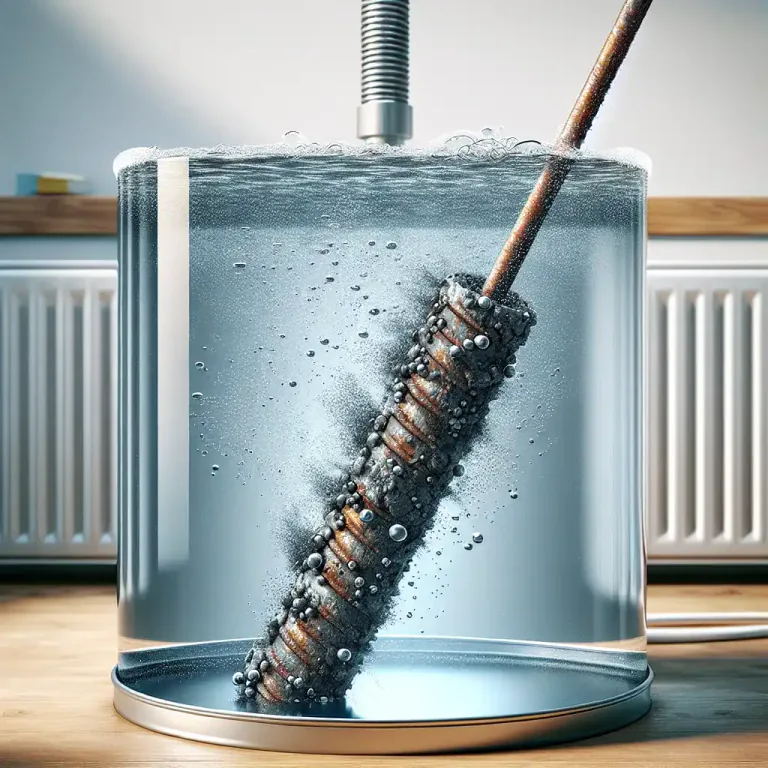 Visual representation of "anode" - An anode is a piece of metal that protects other metal from corrosion by attracting the corrosion to itself. It is commonly used in boats or underwater structures.