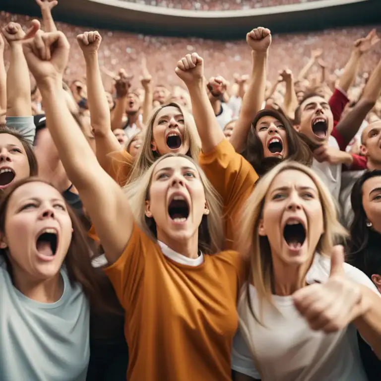 Visual representation of "shout" - To express strong emotion or approval