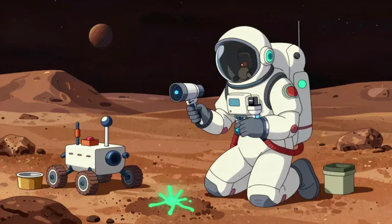 Visual representation of "astrobiologist" - A scientist who studies the possibility of life outside Earth, exploring conditions that may support life elsewhere in the universe.