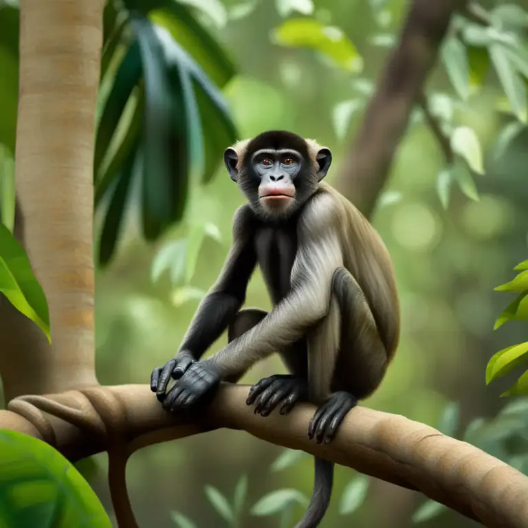 Visual representation of "drill" - A type of monkey with dark hair, found in West Africa