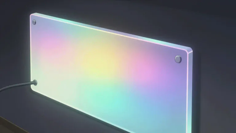 Visual representation of "electroluminescent" - Referring to materials that emit light in response to an electric current.