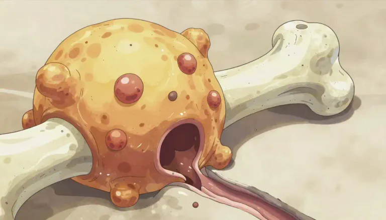 Visual representation of "osteoclast" - A type of bone cell that breaks down bone tissue, helping in the maintenance, repair, and remodeling of bones.