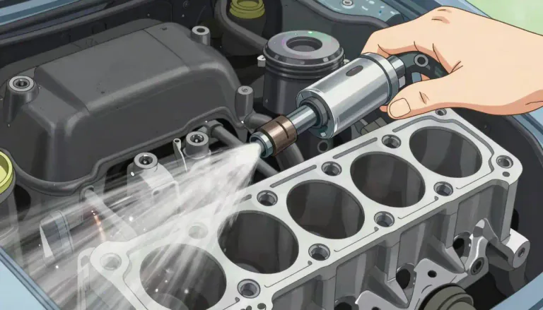 Visual representation of "injector" - A component of the engine that sprays fuel into the combustion chamber.