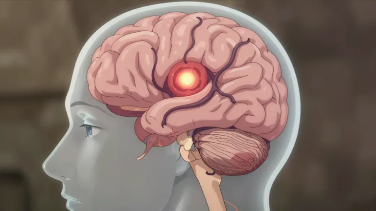 Visual representation of "medulloblastoma" - Medulloblastoma is a type of cancerous tumor that occurs in the brain, specifically in the area that controls balance and movement.