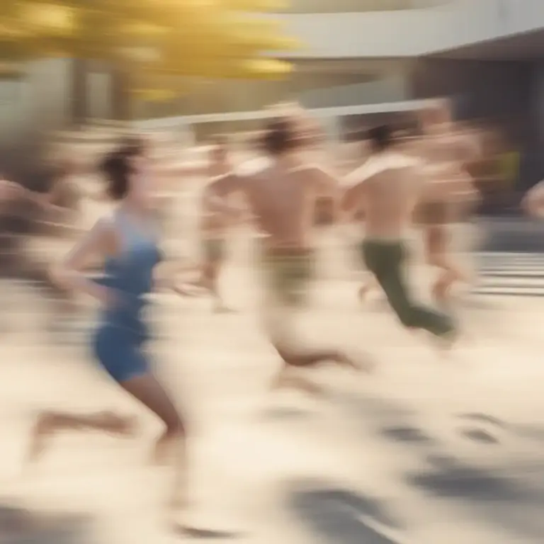 Visual representation of "streak" - Run naked in a public place so as to shock or amuse others.