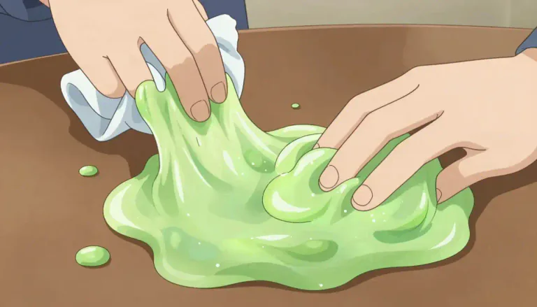 Visual representation of "gloppy" - Having a thick and sticky consistency.