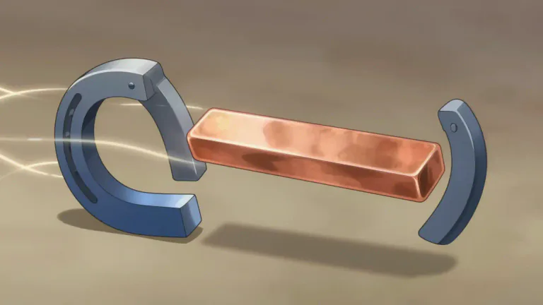 Visual representation of "diamagnetic" - A type of material that is not attracted to a magnetic field and is slightly repelled by it.
