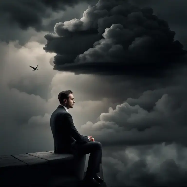 Visual representation of "rid yourself of" - To end or get rid of an unpleasant feeling or problem.