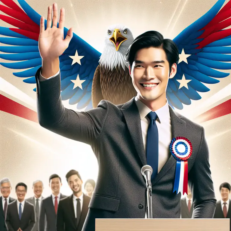 Visual representation of "run" - stand as a candidate