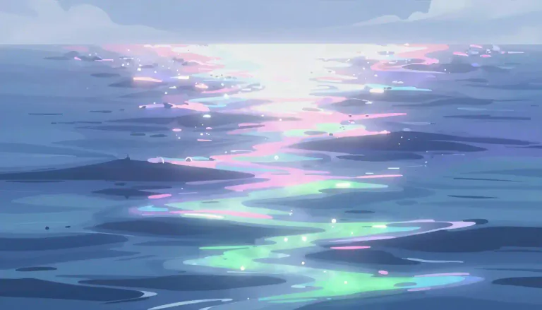Visual representation of "opalescent" - showing many bright colors that seem to change in different lights