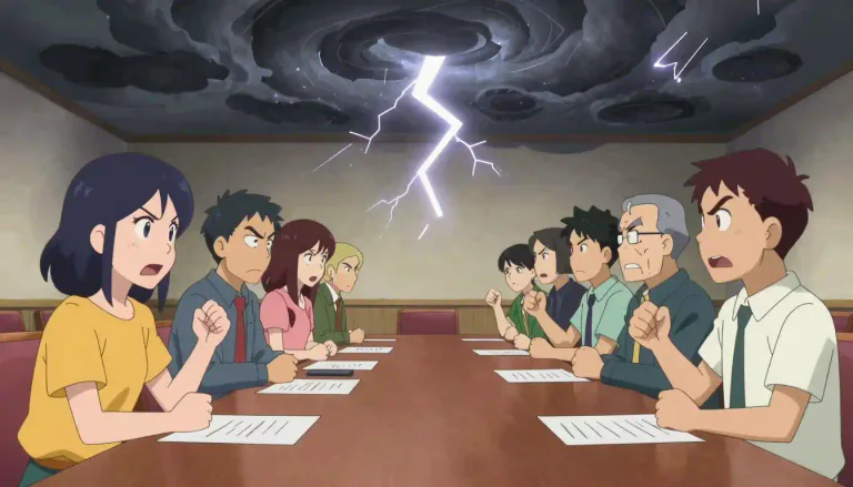 Visual representation of "stormy" - Having or involving a lot of disagreement or fighting