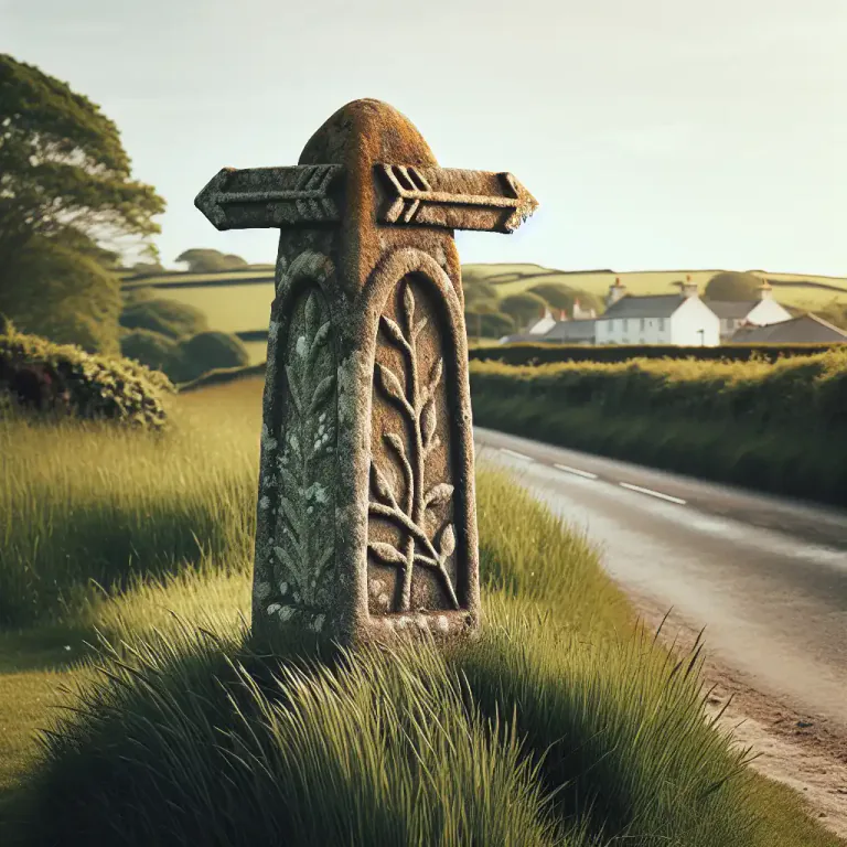 Visual representation of "milestone" - A stone or post at the side of the road that shows the distance to various places, especially to the nearest large town