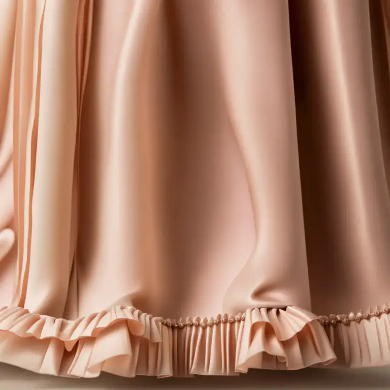 Visual representation of "fluting" - A decorative edge made of folds that are pleated, gathered, or ruffled on fabric, pastry or other material.