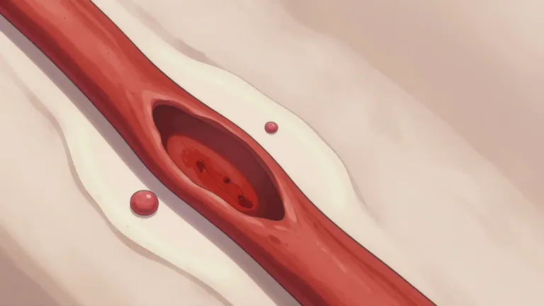 Visual representation of "perivascular" - Relating to the area surrounding blood vessels in the body.