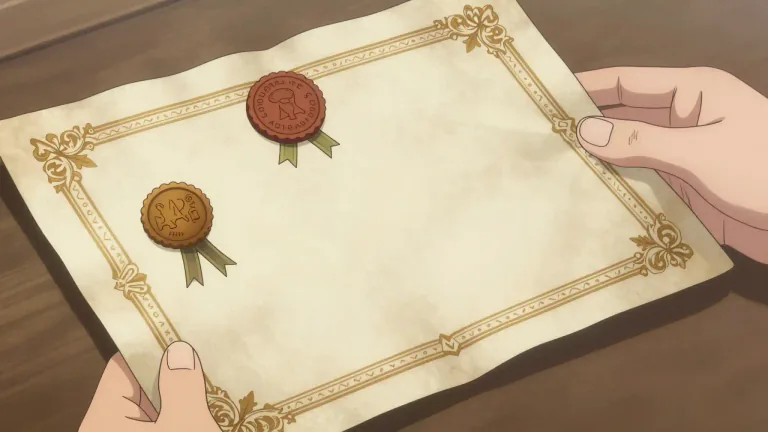 Visual representation of "certificate" - A document that is proof of something.