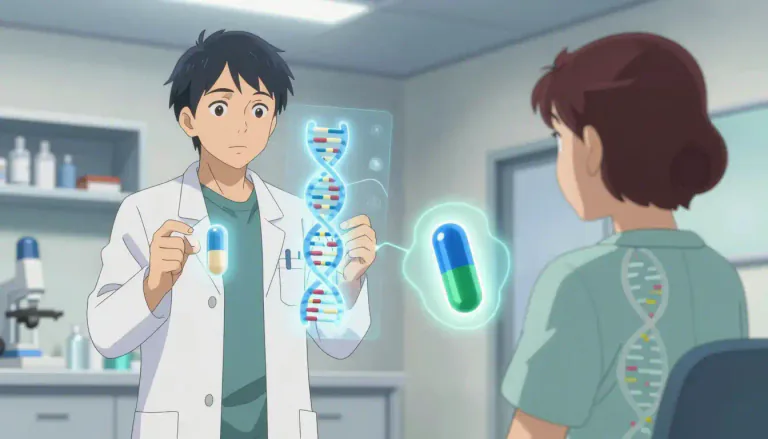 Visual representation of "pharmacogenomics" - Pharmacogenomics is the study of how genes affect a person's response to drugs.
