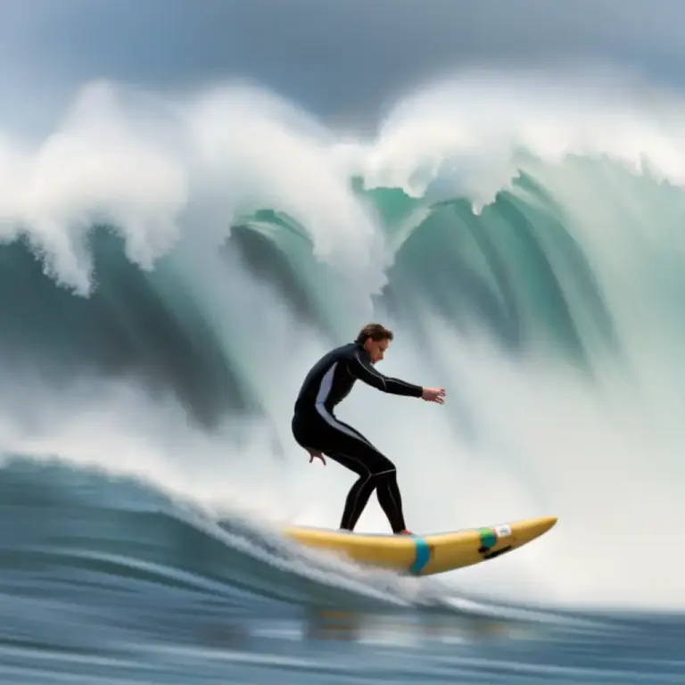 Visual representation of "wipe out" - To fall or to lose balance especially in surfing