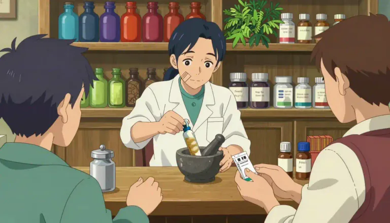 Visual representation of "druggist" - A person who prepares and sells medicine.