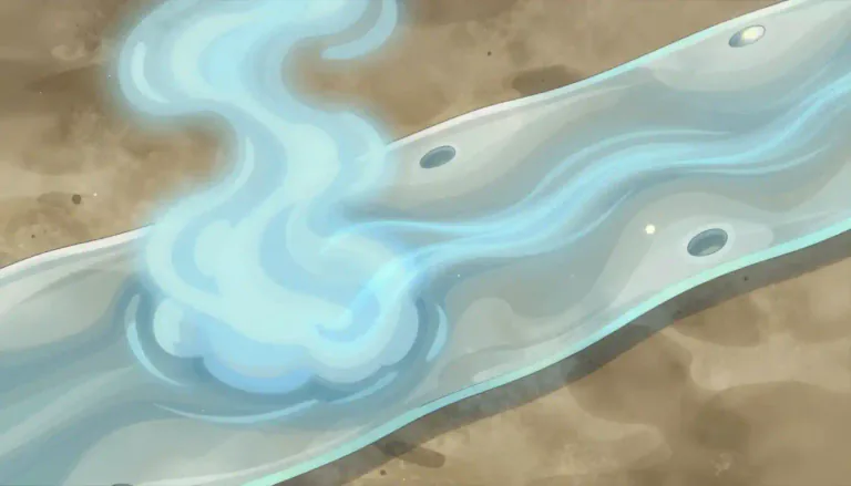 Visual representation of "permeance" - The ability of a material, especially a membrane, to permit the passage of a fluid or gas through it.