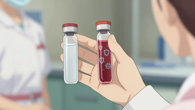 Visual representation of "seroconversion" - The process in which a person's blood changes to test positive for antibodies to a particular pathogen, indicating an immune response.