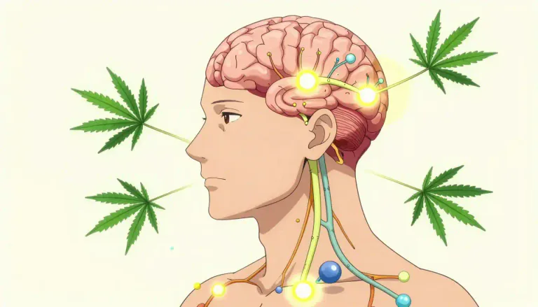 Visual representation of "cannabinoid" - A type of chemical compound that acts on cannabinoid receptors in the brain and body, often found in cannabis plants.