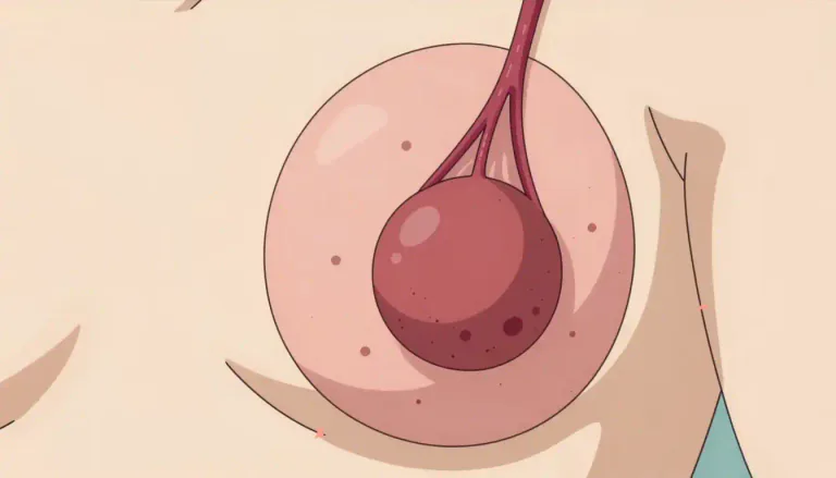 Visual representation of "fibroadenoma" - A fibroadenoma is a benign tumor found in breast tissue, made up of both glandular and connective tissues.