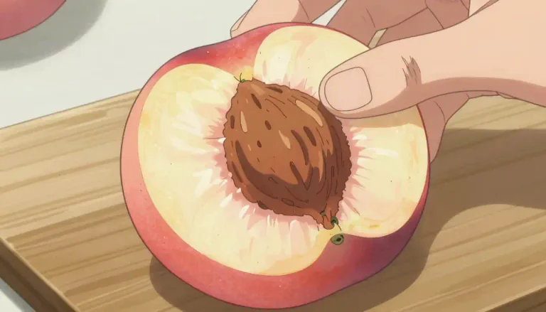 Visual representation of "freestone" - A type of stone or fruit in which the seed can be easily separated from the flesh.