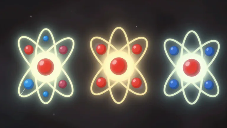 Visual representation of "isotopic" - Relating to isotopes, which are atoms that have the same number of protons but different numbers of neutrons.