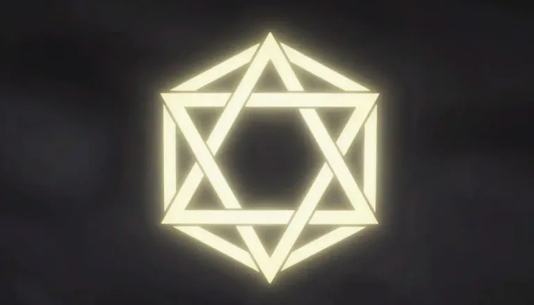 Visual representation of "hexagram" - A hexagram is a figure composed of two overlapping equilateral triangles that form a six-pointed star.