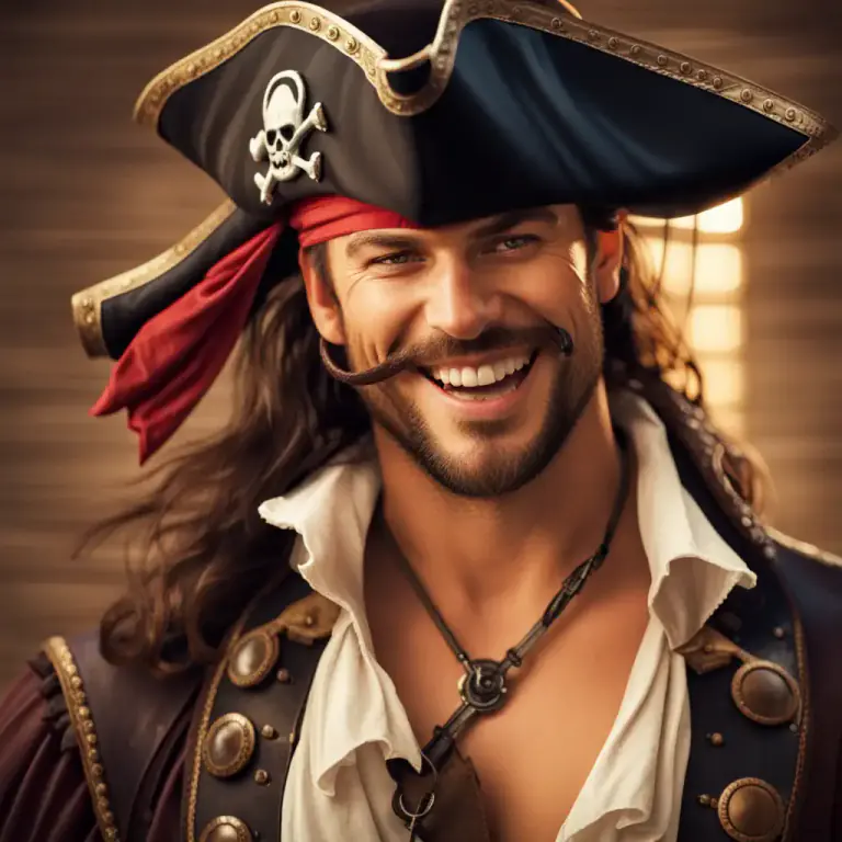 Visual representation of "piratical" - Of or like a pirate in action or appearance