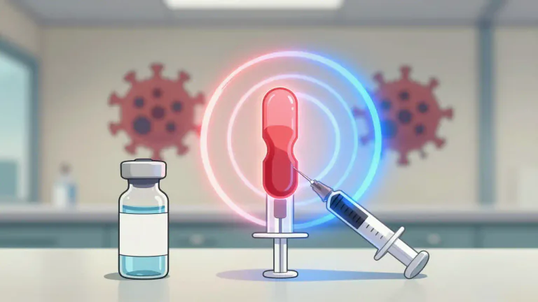 Visual representation of "bivalent" - Relating to vaccines that contain two different types of antigens, usually to protect against two diseases.