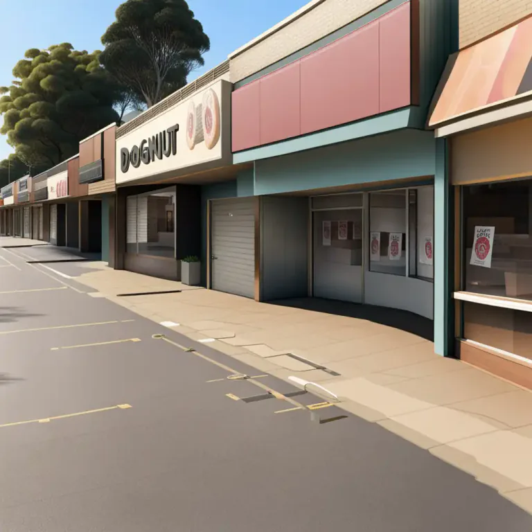 Visual representation of "doughnut" - An area of a city or town that lacks certain resources or services, typically because of economic factors.
