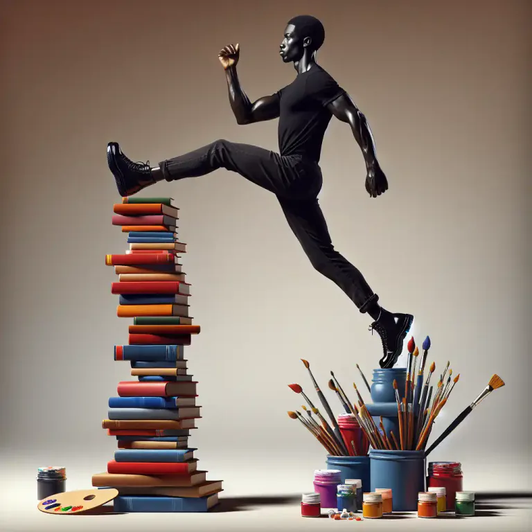 Visual representation of "straddle" - To exist within two different positions or be between two things