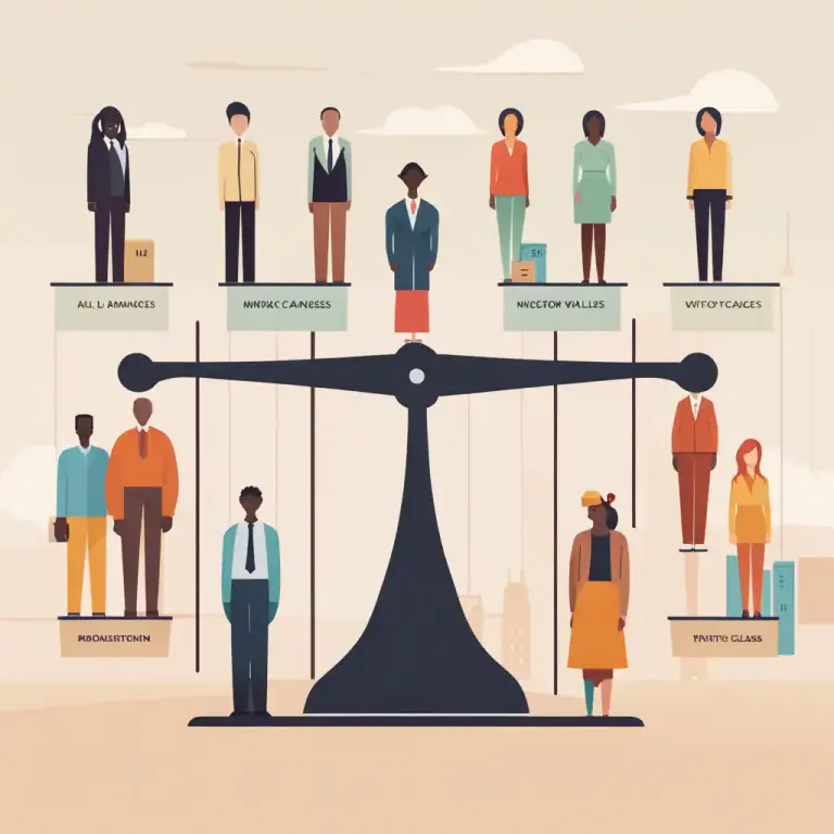Visual representation of "be no respecter of persons" - To treat everyone the same, without taking their status, position or class into consideration