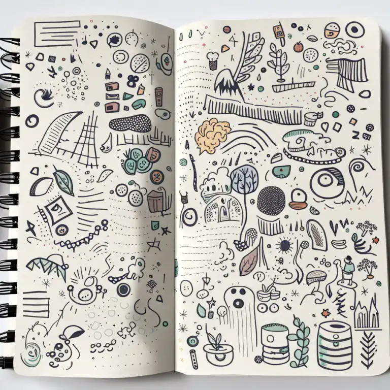 Visual representation of "doodle" - A simple drawing made absentmindedly.