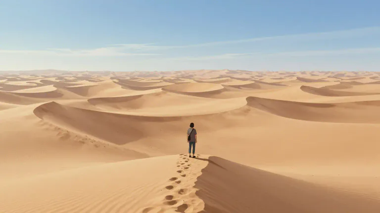 Visual representation of "expanse" - A big, wide, open area that seems to go on forever.