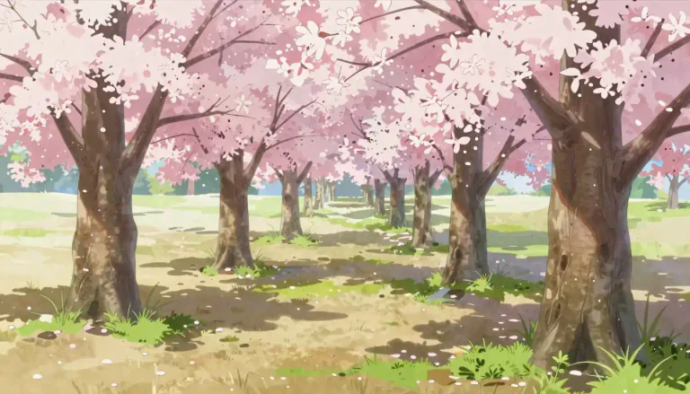 Visual representation of "grove" - A small group of trees with minimal or no undergrowth, often planted or cultivated.