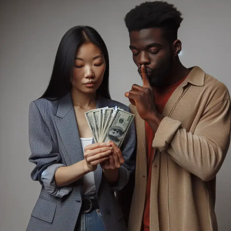 Visual representation of "buy" - To pay someone to stop them from exposing a secret.