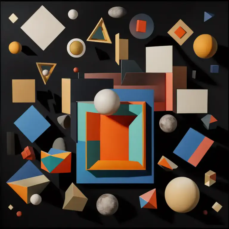 Visual representation of "abstraction" - A piece of art or design that doesn't represent anything real or specific, just abstract shapes and ideas.