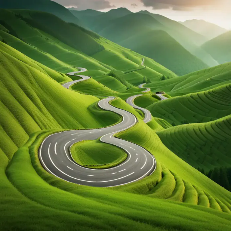 Visual representation of "wind" - To move or cause something to move in a path that is not straight