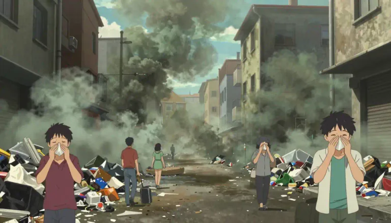 Visual representation of "miasma" - A dirty or unpleasant smell