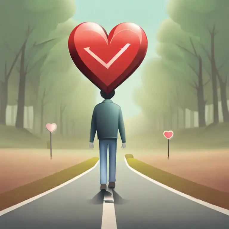 Visual representation of "let your heart rule your head" - Allow your emotions to guide your decisions instead of logical thinking.