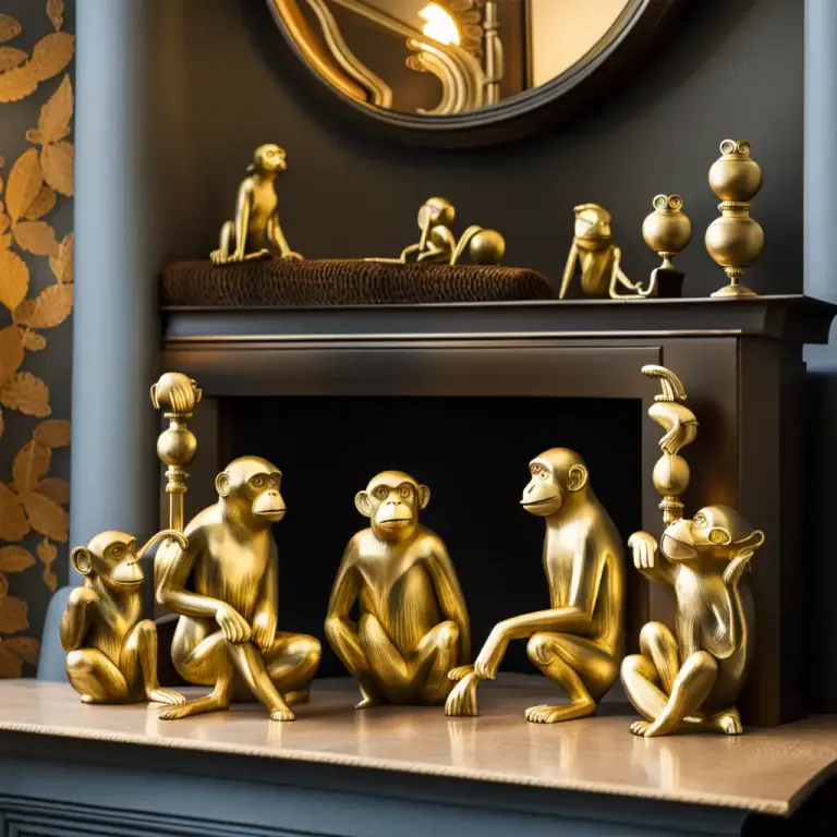 Visual representation of "brass monkeys" - A set of decorative brass monkeys