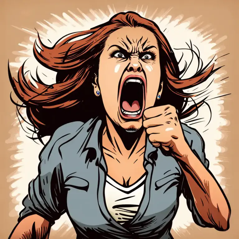 Visual representation of "spit" - To say something with anger or disgust